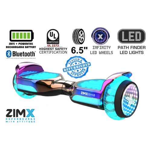 Refurbed - Rose Blend ZIMX POWER G11 Hoverboard Swegway with Bluetooth and INFINITY LED Tyres & Wheels + LED Foot Pads UL2272 Certified